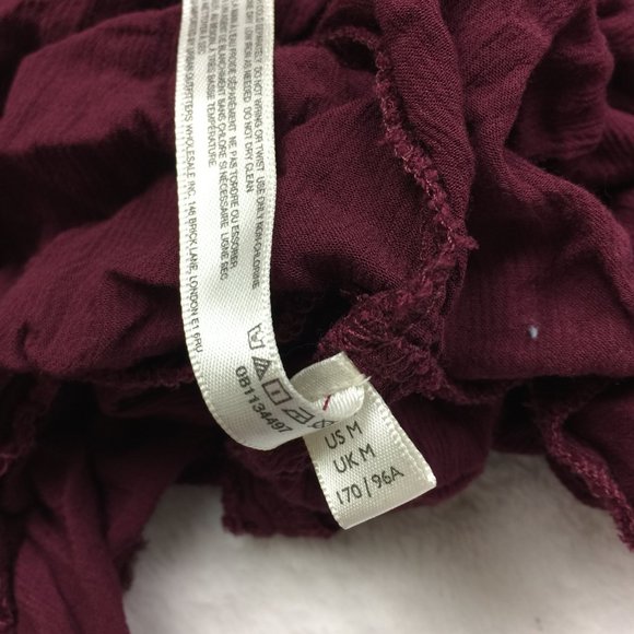 Free People Slip Dress Sz M Red Burgundy Trapeze V-Neck Studded Cross Ba… - Picture 13 of 16